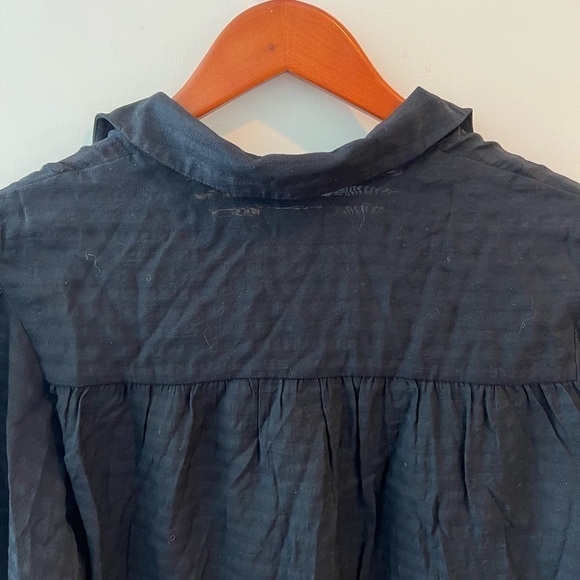 Paris Atelier & Other Stories Black Striped Blouse Button Up Sheer - Picture 7 of 16
